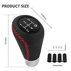 Gear Shift Knob with 4 Adaptive Parts,Leather 5