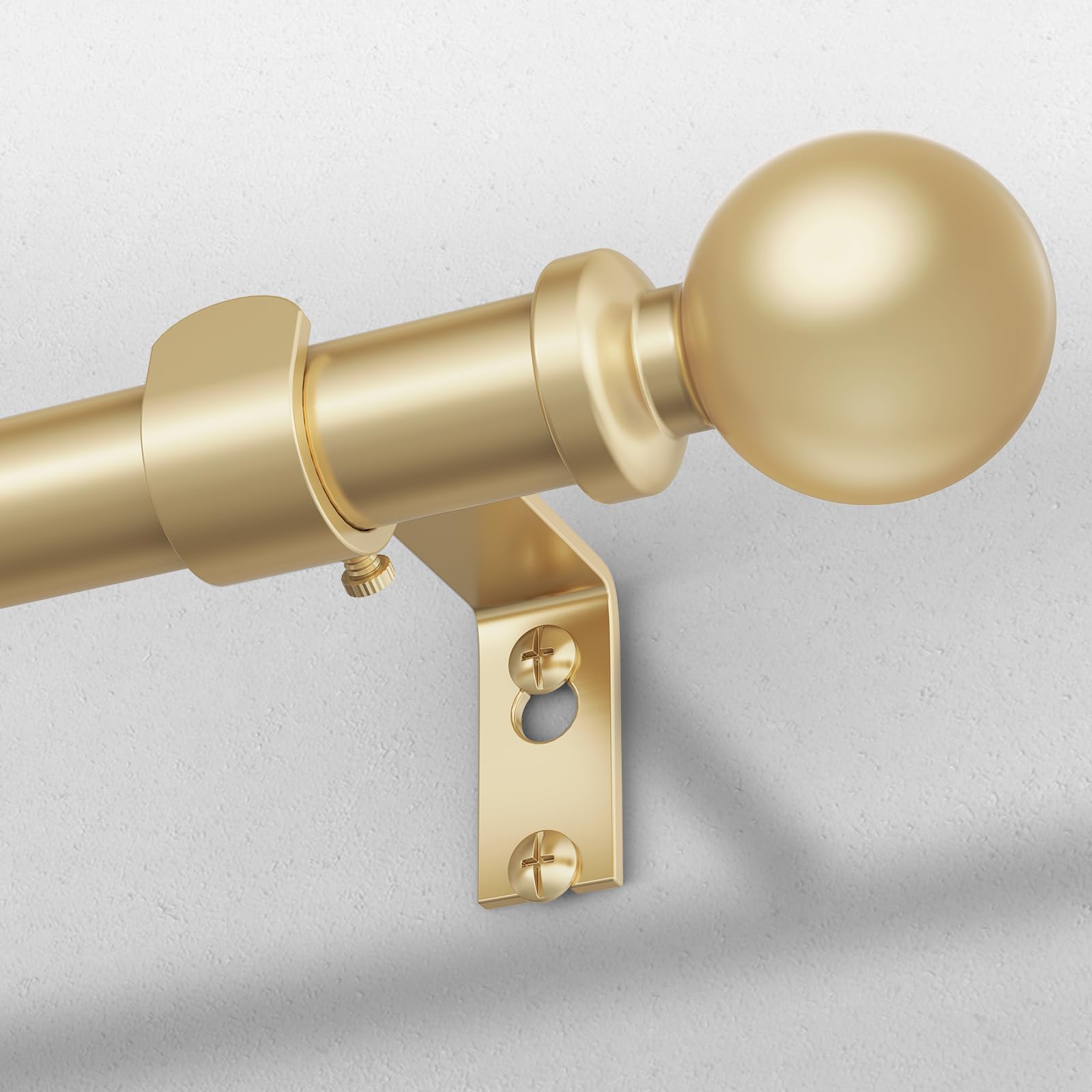 Wolistsa Extra Long Gold Curtain Rod, 1 Inch Adjustable Heavy Duty Curtain Rods for Windows 72 to 144 Inch, Decorative Modern Window Treatment Rods, Splicing Metal Drapery Pole, Easy Installation Image