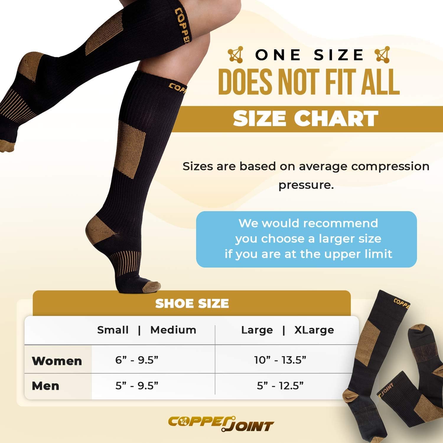 CopperJoint Long Compression Socks - Copper-Infused, Comfortable and Durable Design, Help Joint and Muscle Recovery: Clothing