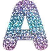StickerBeans® Sparkly Rhinestone Alphabet Letter Sticker A - Unique Design 2” x 2” Cut-to-Shape Adhesive - Personalization, Collecting, Gifting, Scrapbooking, Decorating Laptops, Journals, Planners