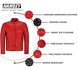 HANDSY Leather Jackets For Men - Leather Motorcycle
