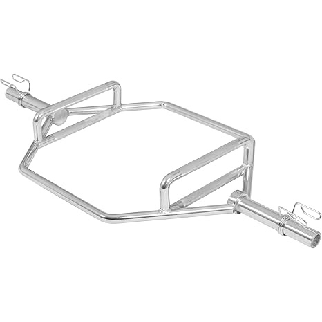 GORILLA SPORTS® Trap Bar Hantelstange 50/51 mm Chrom – Olympia Hex Bar mit Federverschluss bis 270 kg belastbar