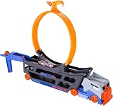 Hot Wheels Transporter Truck Stunt Set 18 Car Capacity Large Loop Launcher GCK38 view 5