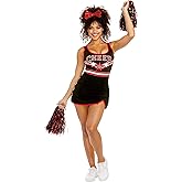 Dreamgirl Adult Cheerleader Costume, Womens Cheer Team USA Halloween Costume
