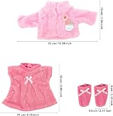 Miunana Sweet Doll Clothes 14-17 inch Pink Pluffy Coat Dress Socks view 5