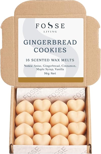 Fosse Living Gingerbread Cookies Soy Wax Melts 16 Pack Vegan Plastic Free