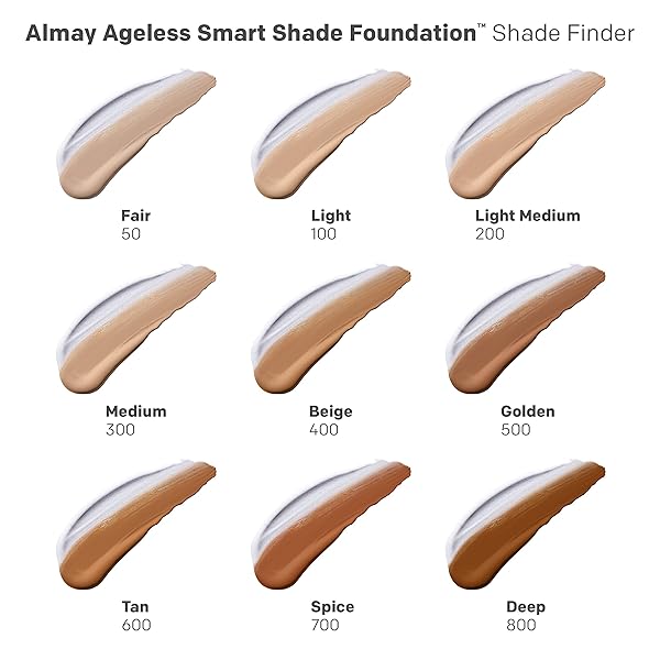 ALMAY ANTI-AGING FOUNDATION, SMART SHADE FACE MAKEUP WITH HYALURONIC ACID, NIACINAMIDE, VITAMIN C & E, HYPOALLERGENIC-FRAGRANCE FREE, 100 LIGHT, 1 FL OZ (PACK OF 1)