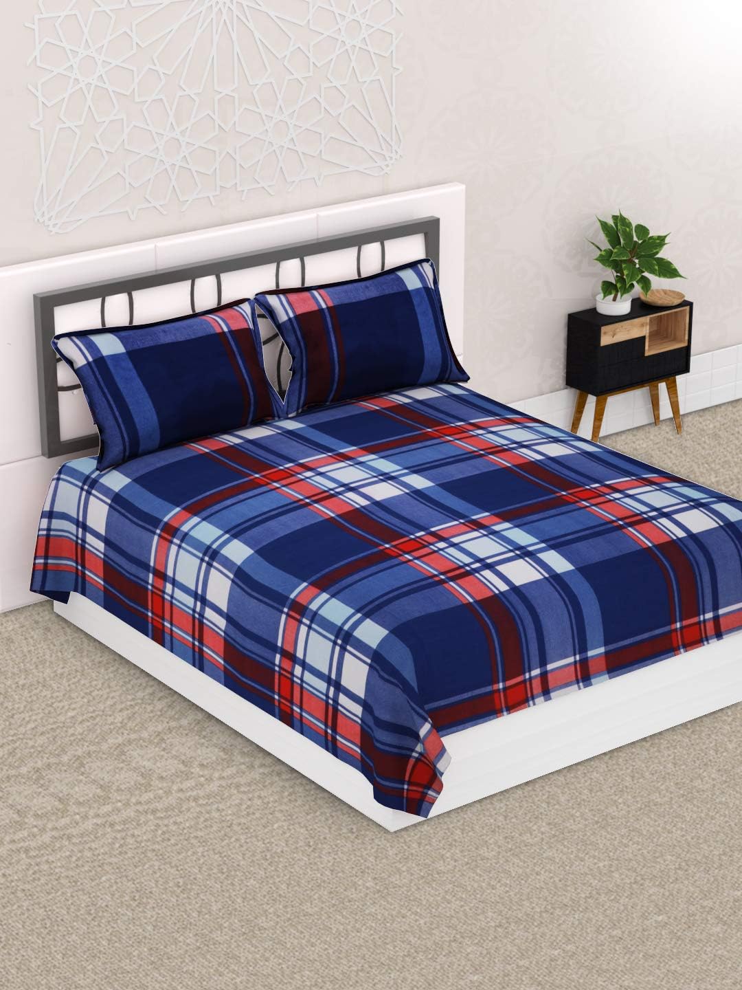 Valito Microfibre 120 TC Bedsheet (Queen_Blue)
