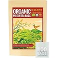 GLDNT Organic Pu-erh Tea Bags, Fermented Yunnan Dark Tea, Bold & Mellow Flavor, Caffeinated, 100 Count
