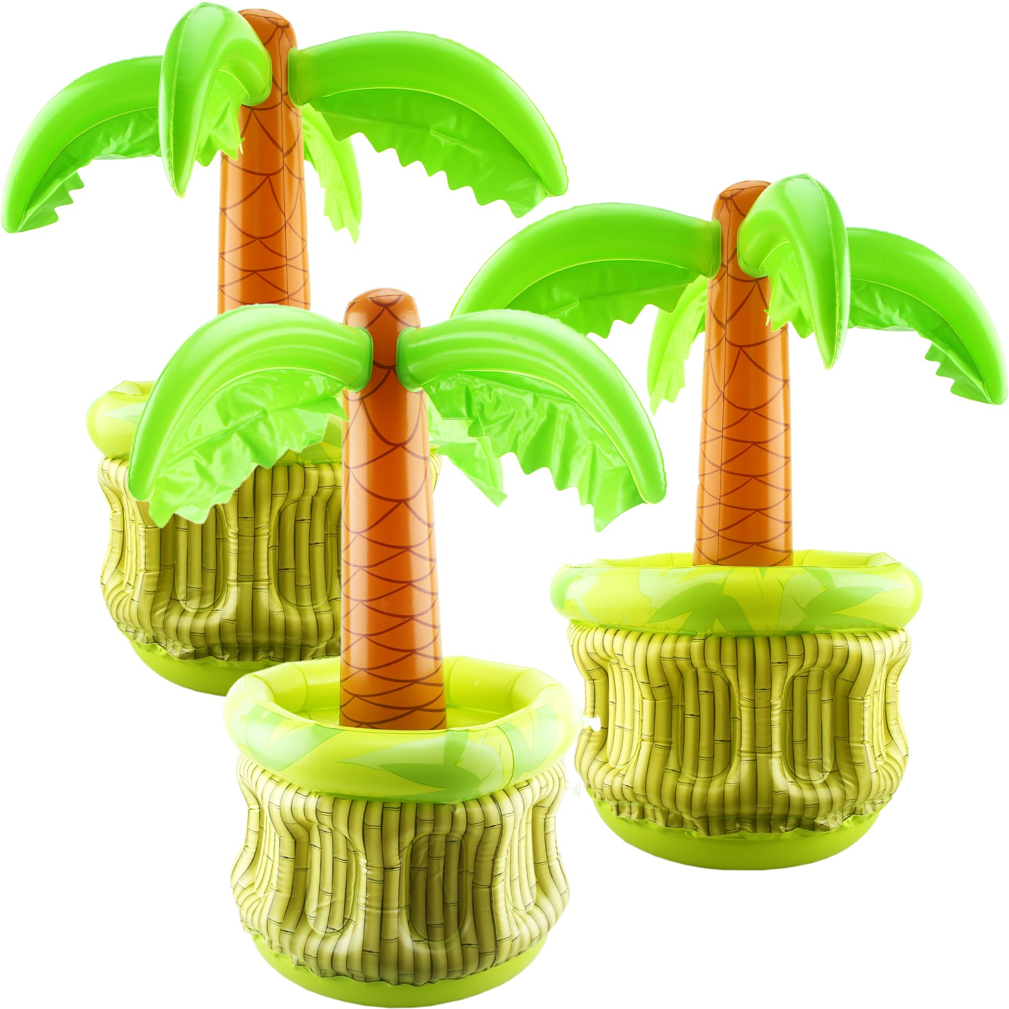 Photo 1 of Cotiny 3 Pack 27 Inch Large Inflatable Palm Tree Cooler Giant Blow up Inflatable Palm Tree Drink Holders for Pool Beach Party Supplies Hawaiian Theme Decorations