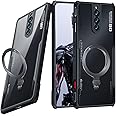 Guizzcg for ZTE Nubia Red Magic 8 Pro / 8 Pro+ / 8S Pro / 8S Pro+ Case with Ring Stand Holder, Soft TPU Bumper + Acrylic Back Military Grade Airbag Shookproof Drop Protection, Stand Black