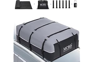 MCBD Rooftop Cargo Carrier Bag, 17 Cubic Feet Waterproof Soft-Shell Car Roof Bag for All Vehicles SUV with/Without Rack, Car Top Luggage Storage Bag