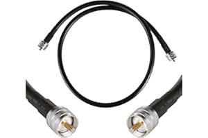 GEMEK 3ft PL259 to PL259 Extension Cable, Low Loss S-MR400 Coax UHF M/M Jumper for CB Radio, Antenna Analyzer, SWR Meter, Ham Radio, Short Wave Radio - HF, VHF, UHF