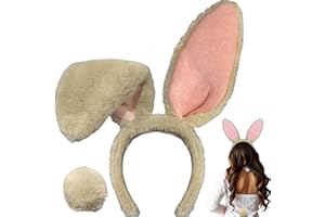 KHC-KHF Easter-Headband Bunny-Headband Halloween-Headband Plush Rabbit Ear Costume Headband Tail Accessories Party Makeup Birthday Favors Kids Adult Headwear