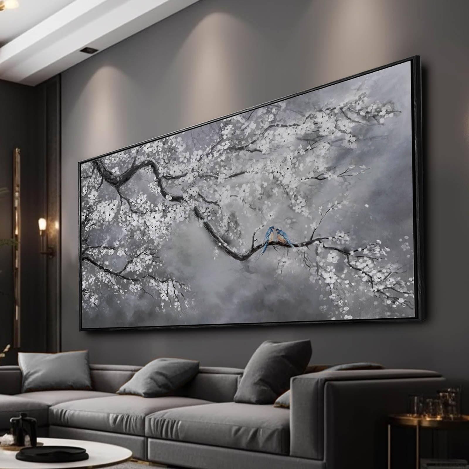 Photo 1 of Artexist Flower Canvas Wall Art Black and White Wall Poster Scenery Wall Decor 36"x70" Print Pictures for Dining Room Area Bedroom Artwork