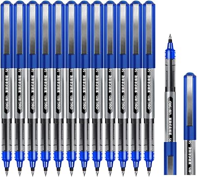 Surcotto Rollerball Pen 0.5mm Blue Ink Pack of 12 Quick-Drying