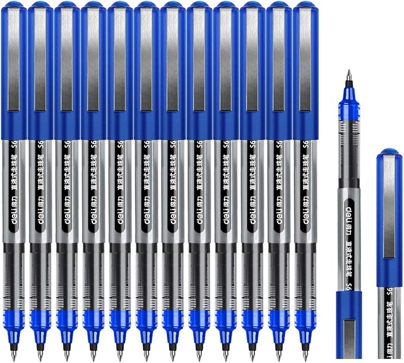Surcotto Rollerball Pen 0.5mm Blue Ink Pack of 12 Quick-Drying