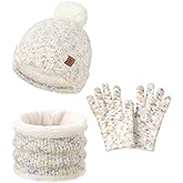 Kids Hat Scarf Gloves Set Girl Ages 3-5 4-6, Toddler Winter Fleece Lined Beanie Hats Mittens 2t Boys Baby 6-12 9 12-18 Months