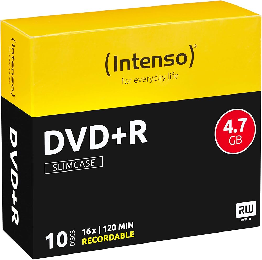 Intenso DVD+R 4.7 GB 16x Blank Discs 10 Pack Slimcase