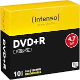 Intenso DVD+R 4.7 GB 16x Blank Discs 10 Pack Slimcase