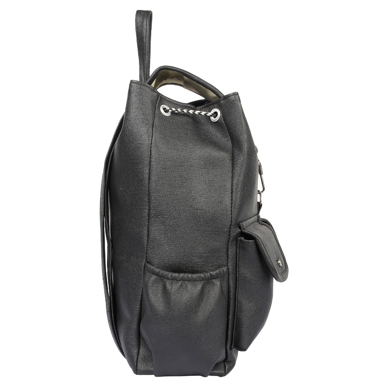 sahal fashion pu black women's backpack