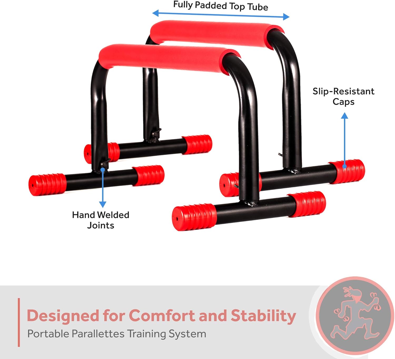 Rubberbanditz Parallettes Push Up & Dip Bars | Lightweight, Non-Slip Parallete Stand for Crossfit, Gymnastics, Bodyweight Training Workouts : Sports & Outdoors