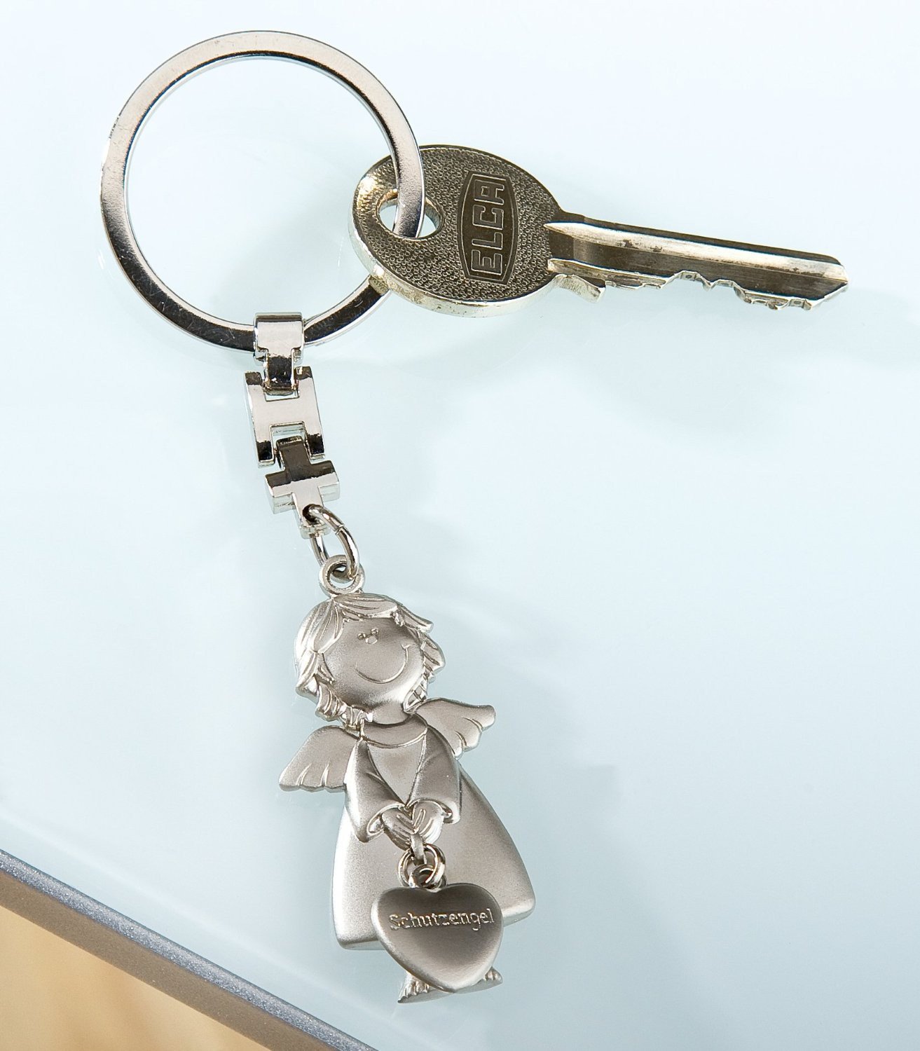 Gilde 50992 Guardian Angel Keyring Silver