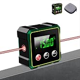 Laidawei Digital Angle Finder with Electronic Laser Level,Inclinometer- 4-side Strong Magnetic Angle Gauge, Protractor,Finder