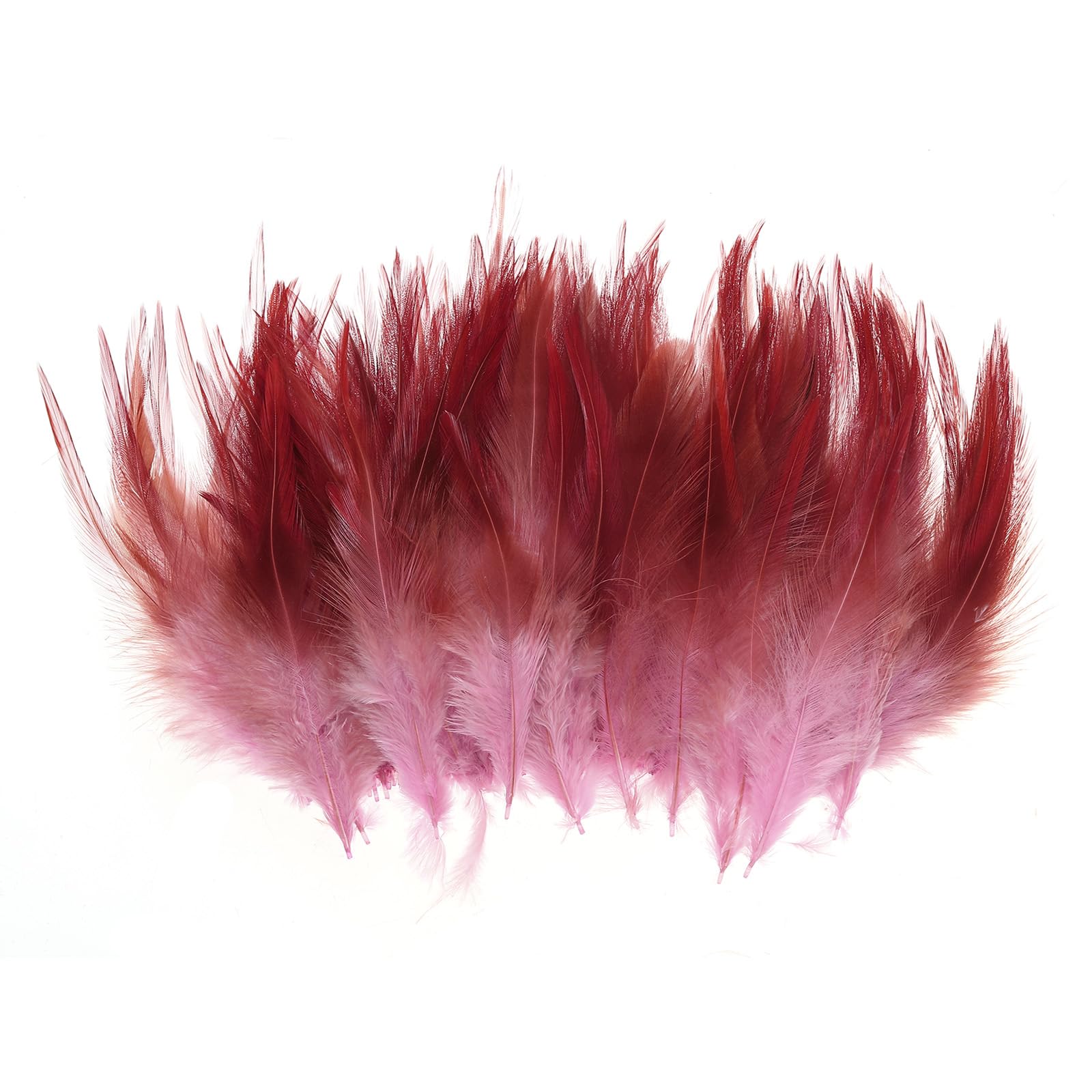 PATIKIL Saddle Hackle Rooster Feather 4-6", 100 Pcs Rooster Feathers Loose Hackle Feathers for Dream Catcher Earrings DIY, Pink