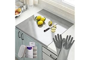 2026 New Stainless Steel Cutting Board with Lip, Non-Slip L-Shaped Stainless Steel Chopping Board, Large Durable Stainless St