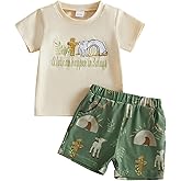 ABlibuy Baby Boy Easter Outfit Toddler Boy Cross Short Sleeve T Shirt Shorts Set 2 Piece Spring Summer Easter Clothes