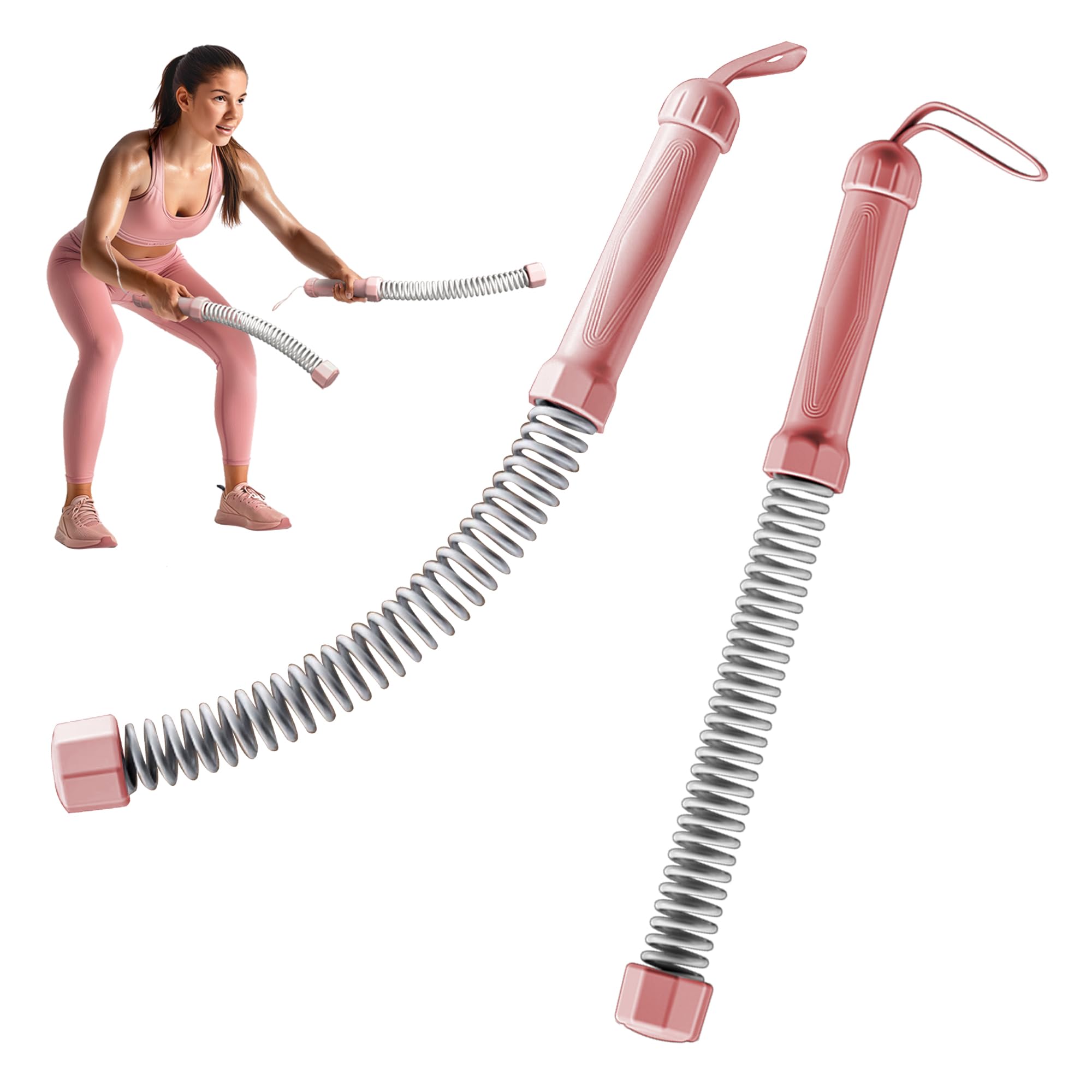 Photo 1 of 2PCS Weighted Ropeless Battle Ropes, 3.5 lbs in total, Heavy Duty Workout Rope for Home Gym with Training Poster, Portable Workout Rope for Strength Training, HIIT, Cardio, Non-Slip Grip, Fitness Equipment for Men & Women