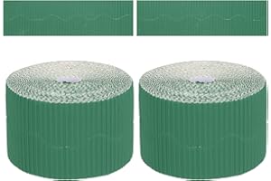 PATIKIL 3.9inch x 131.2ft Bulletin Board Border, Scalloped Trim Paper Corrugated Decorate Border for Locker Classroom Decor B