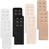 Megecaa Bra Extender 2 Hook 3 Row - 8 Pcs Women's Comfortable Elastic Bra Strap Extenders, Soft & Adjustable Underwire Band Extender for Plus Size, Maternity & Everyday Wear