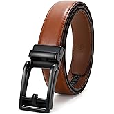 JASGOOD Boys Belt Leather Ratchet Dress Belt Kids Adjustable Leather Belt for School Uniform One Hand Release