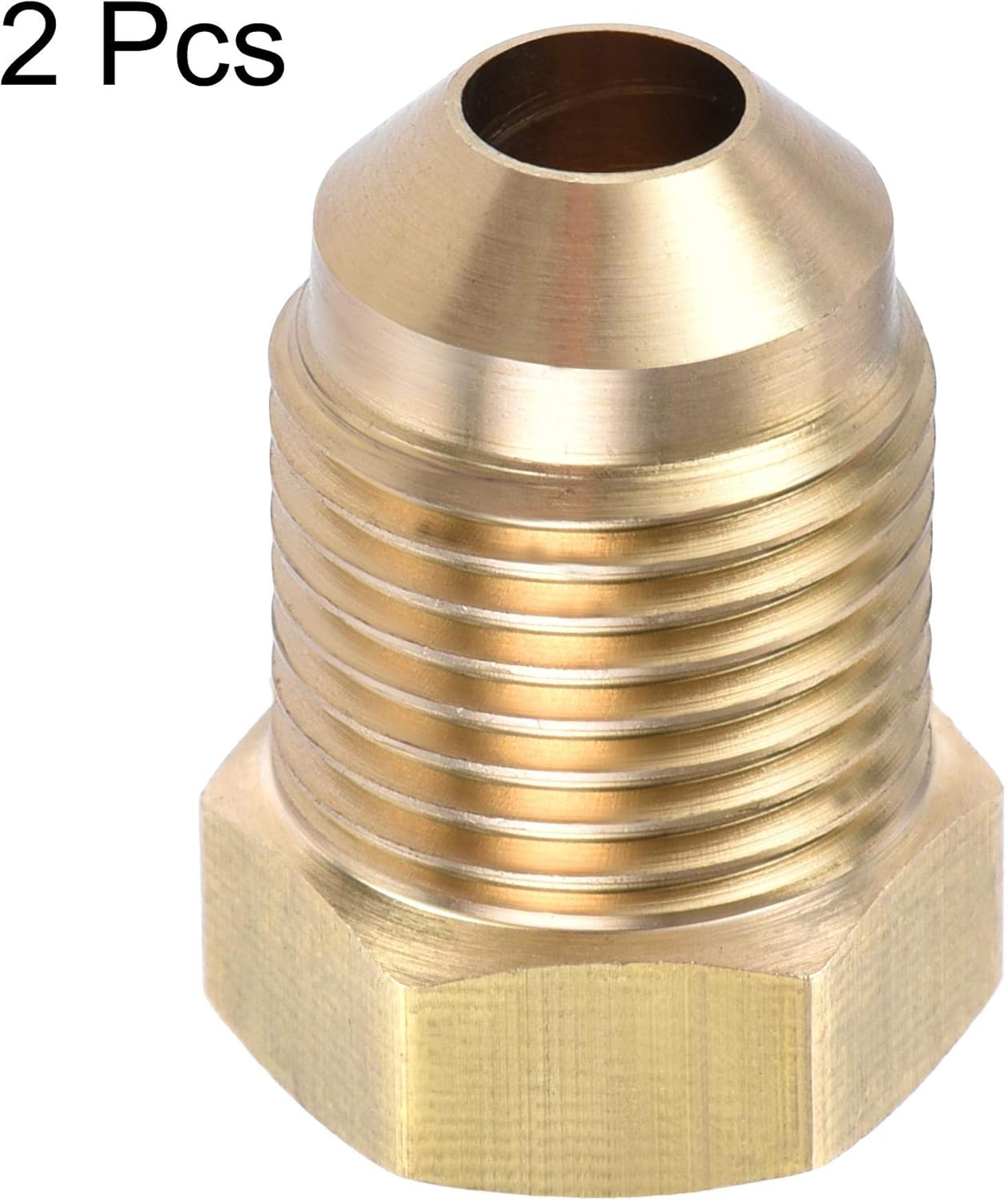 sourcing map Brass Pipe Fitting, 3/8 SAE Flare Male 1/4 SAE Female Thread, Tubing Adapter Connector - Image 4