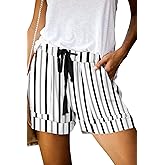 QUEEN PLUS Womens Casual Shorts Comfy Elastic Waist Drawstring Pocket Shorts Pants