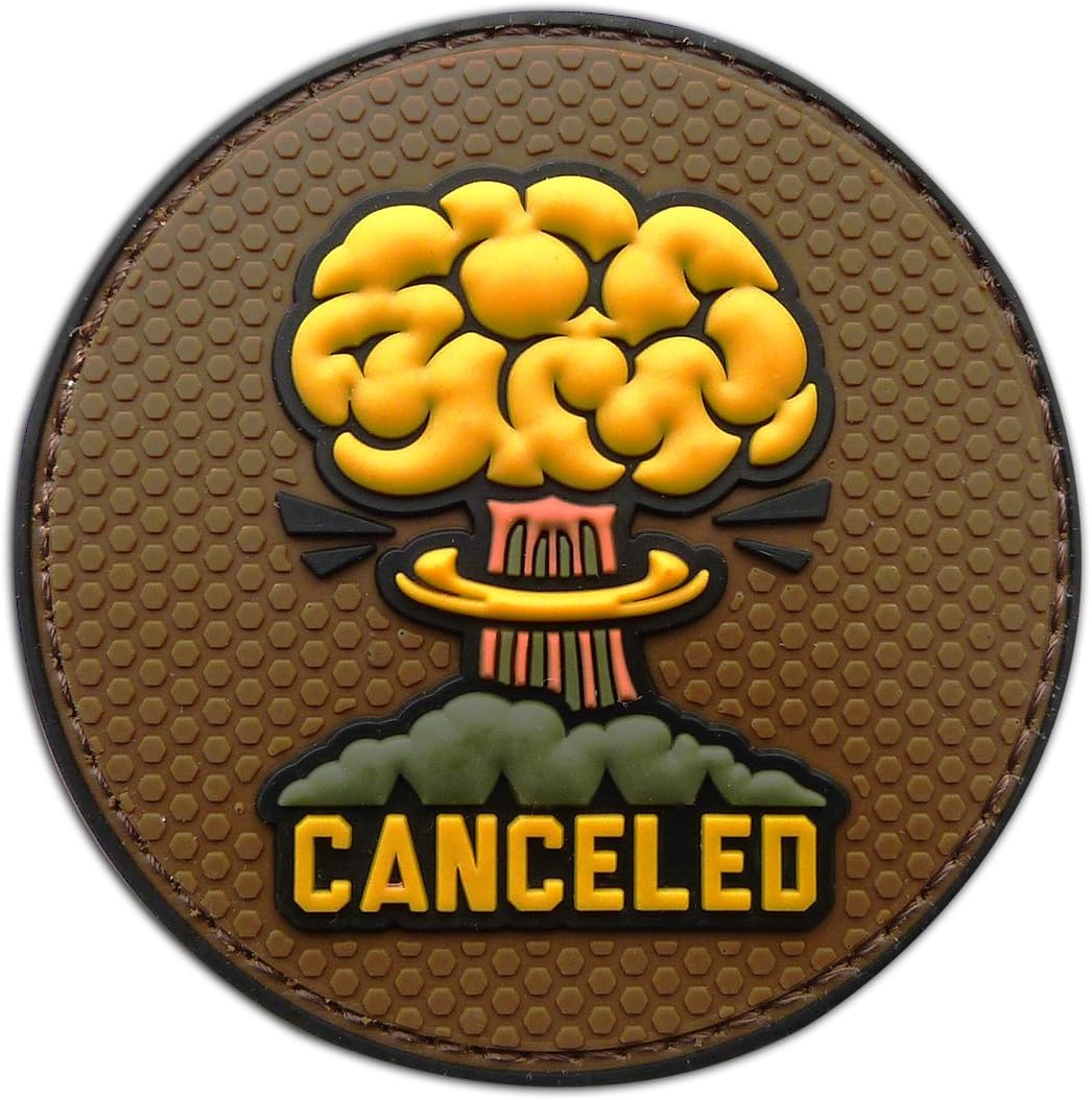 Apocalypse Canceled Atom Bomb Morale Patch with Velcro Game Over badge