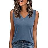AUTOMET Tank Top Women Summer 2026 Casual Spring V Neck Sleeveless Tee Shirt Basic Trendy Beach Vacation Outfits Clothes