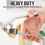 Zulay Kitchen Premium Garlic Press Set - Rust Proof, Easy-Squeeze Differs view 9