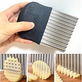 AIOUNIYA Potato Crinkle Cutter Stainless Steel Wave Cutter 5.5in Kitchen Knife view 4
