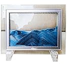 YayaCat Deep Sea Moving Sand Art Picture Sandscapes in Motion Office Desktop Art Decor Toys Mini Size Blue (7"×5")