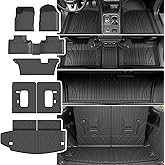 powoq Floor Mat Compatible with 2016-2026 Dodge Durango 7 Seats Trunk Liner 3rd Backrest Mat Replacement for 2016-2026 Dodge Durango Accessories (Trunk Mat+3rd Backrest Mat+7 Seats Floor Mat)