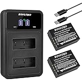 SOVOTIKO NP-W126S Battery 2-Pack and Dual Port PD Fast Charger for Fujifilm NP-W126 NP-W126S X-T100, X-T200, X100F, X100V, X100VI, X-S10,X-T10, X-T20, X-T30 II, X-Pro2, X-Pro3, X-T1, X-T2 Camera
