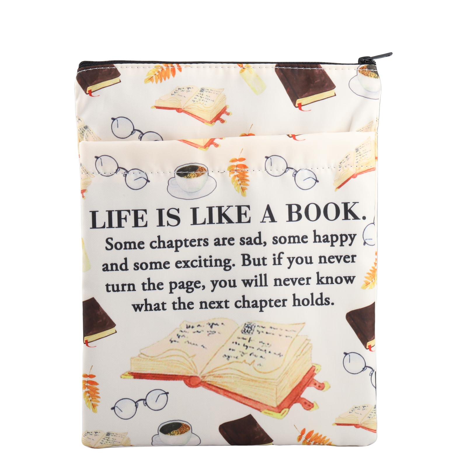 PLITI Book Lover Book Sleeve Bookworm Gift Book Club Inspirational Quote Book Protector Literature for Reader (Life Like Book BSU)
