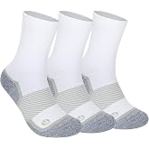 UIGA Women Athletic Mid Crew Running Socks Cushioned Thin Durable 3 Pairs