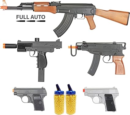 Amazon Com Bbtac Airsoft Gun Package Guerilla Collection Of 5 bbtac airsoft gun package guerilla collection of 5 airsoft guns full auto ak aeg electric airsoft rifle skorpion uz and dual mini pistols 4000
