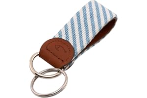 Huck Venture Leather Hand-Stitched Needlepoint Key Fob or Key Chain