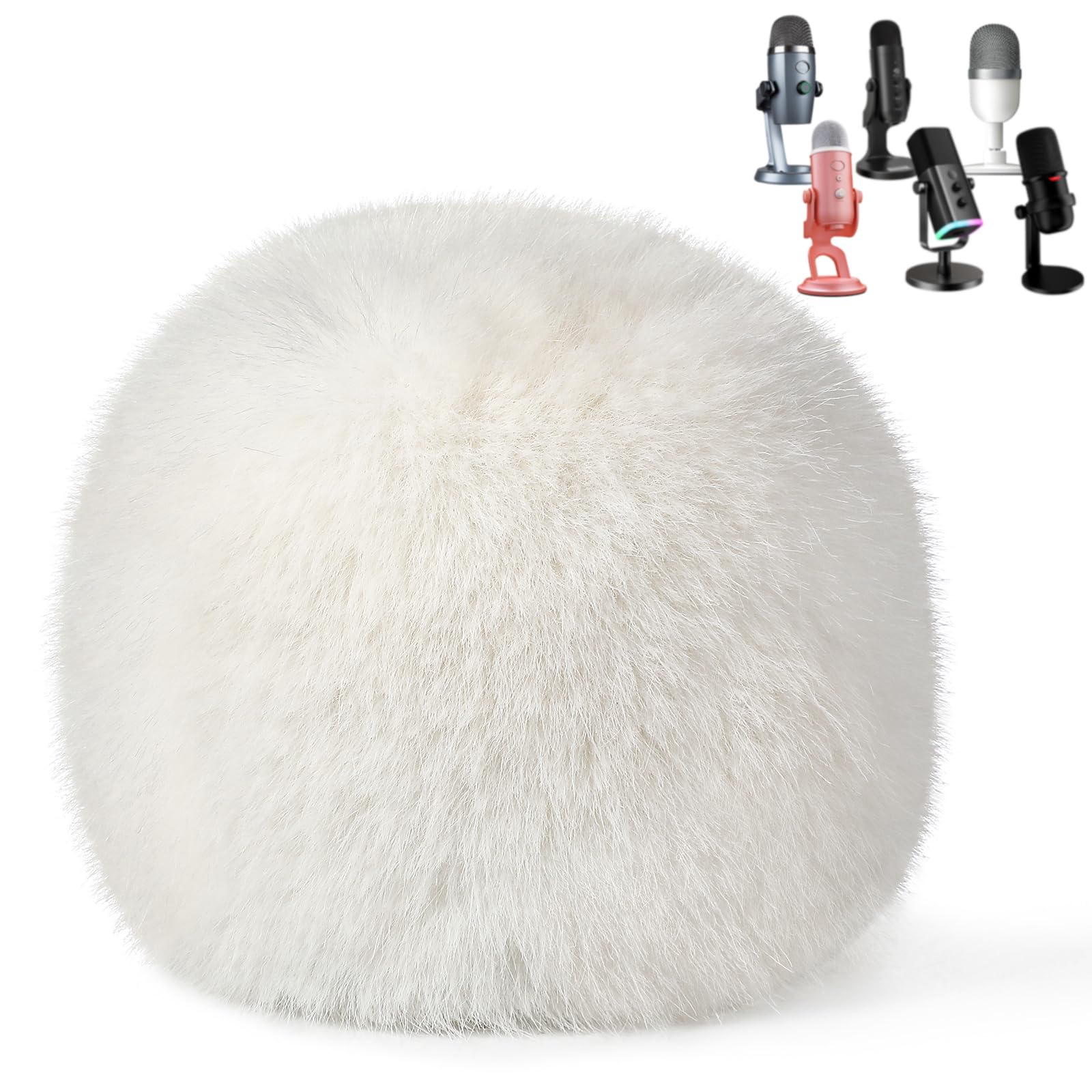 Photo 1 of Zeal Sound Blue Yeti Pop Filter for Blue Yeti Microphone, Mic Foam Cover with Fuzzy Windscreen Muff windshield for Zeal Sound K66/Yeti/Yeti X/Nano/Yeti Pro/AM8/Solo Cast and More USB Mics (White)