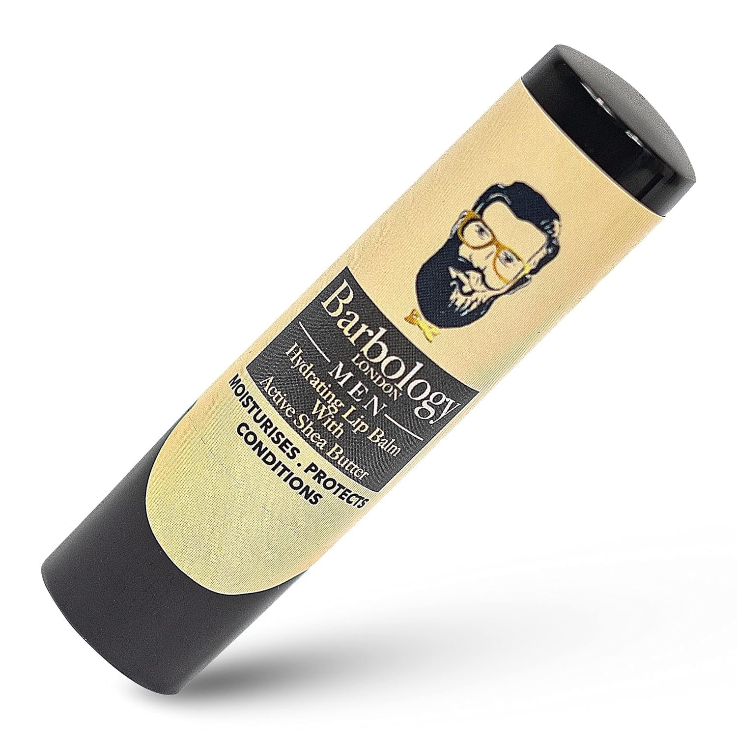 Barbology London Men's Moisturizing Lip Balm for Chapped Lips with Organic Moroccan Argan Oil, Lightweight Formula Leaves Zero Residue, 5 grams